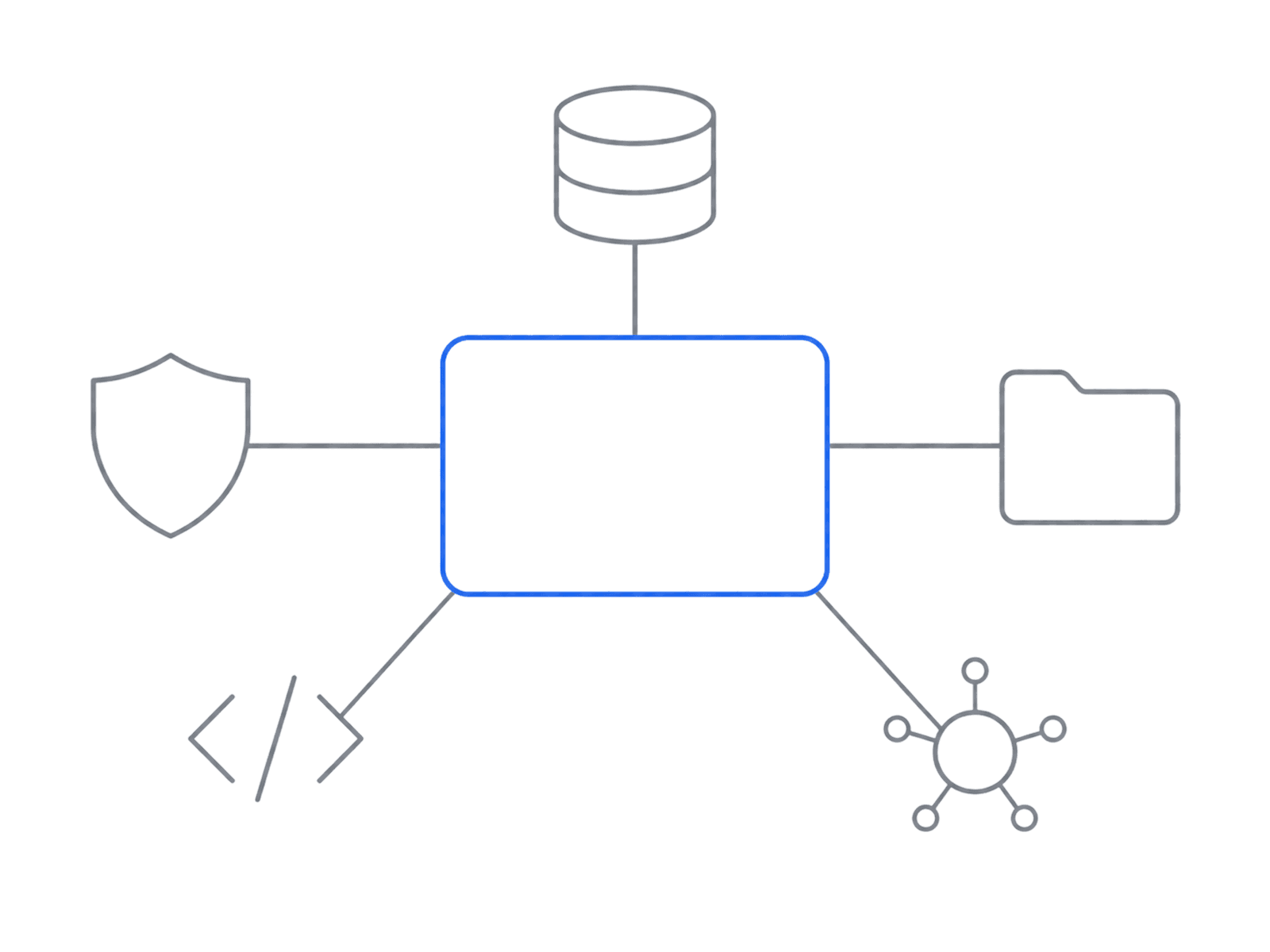 RachBase platform modules — database, authentication, storage, APIs, and an agent node — connected into one system